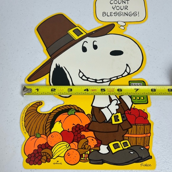 VTG 1958 Hallmark Peanuts Snoopy Count Your Blessings Diecut Decor Fall Schulz - Picture 9 of 11